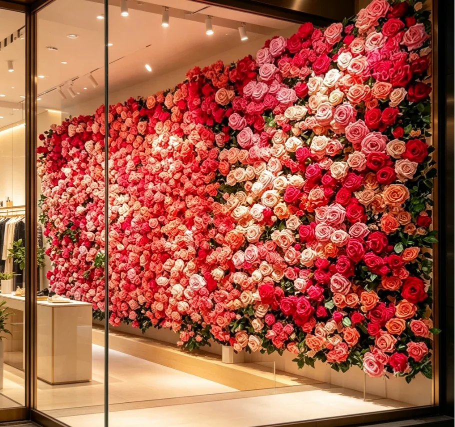 PinkRed Peony Artificial Flowe - Flower Wall Panel 评论和价格