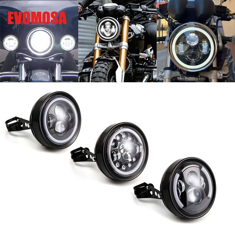 Headlight Bulbs 7 Inch Round Motorcycle LED Headlamp Turn Signal For Lada Niva Urban Offroad For honda CG125 GN125 CB400 CB750