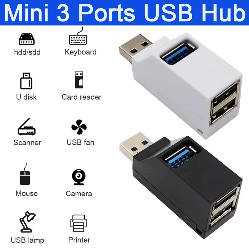 HUB Adapter Extender Mini Splitter Box 3 Ports High Speed USB 3.0 for PC Laptop U Disk Card Reader Docking Stations USB Hubs