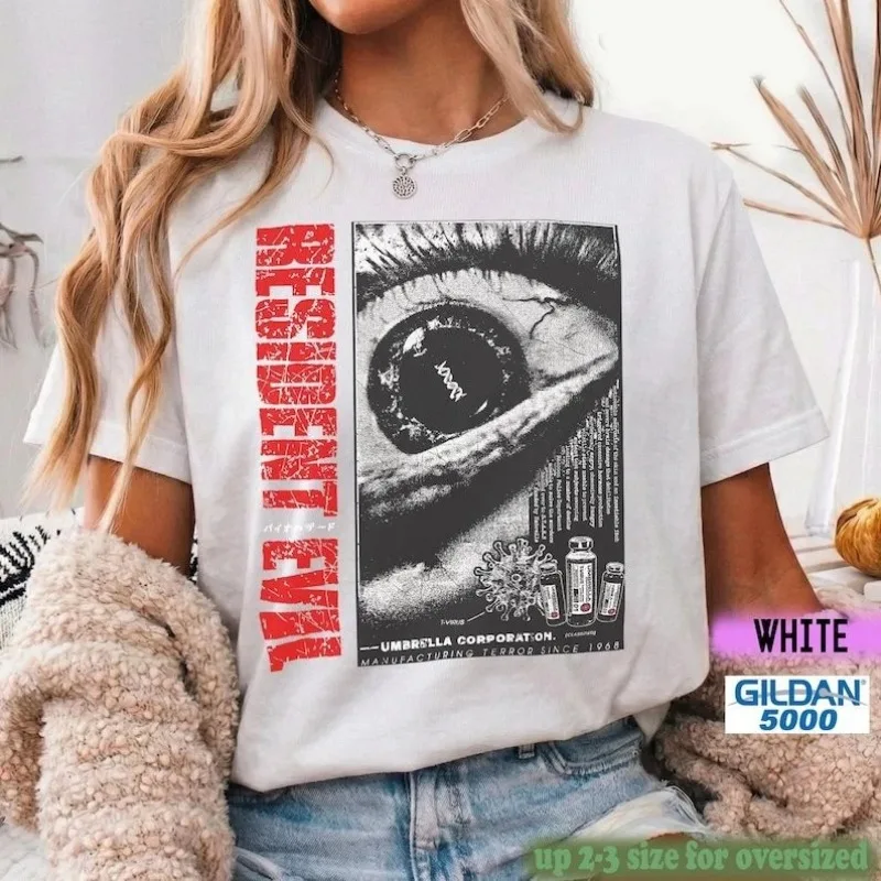 Retro Resident Evil T-shirt, Leon Kennedy T-shirt, Retro Resident Evil Women's T-shirt, Unisex T-shirt Suitable for All Seasons