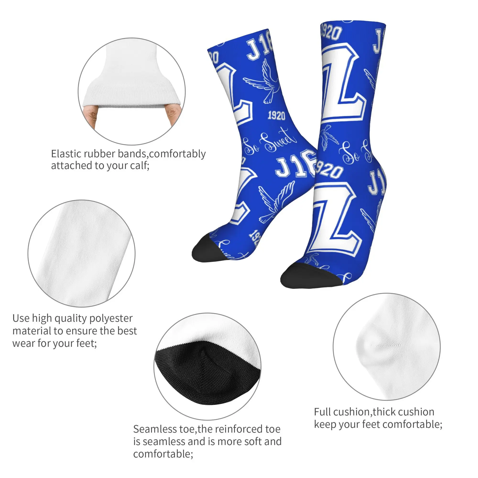 Custom Zeta Phi Beta Greek Letter Mens Crew Socks Unisex Funny 3D Print  Dress Socks