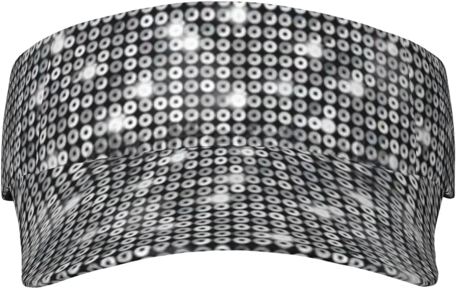 Silver Sequin Sparkle Pattern Printed Sports Sun Visor Hats,Twill Adjustable Sun Caps for Men Women,Lightweight,Tennis,Golf