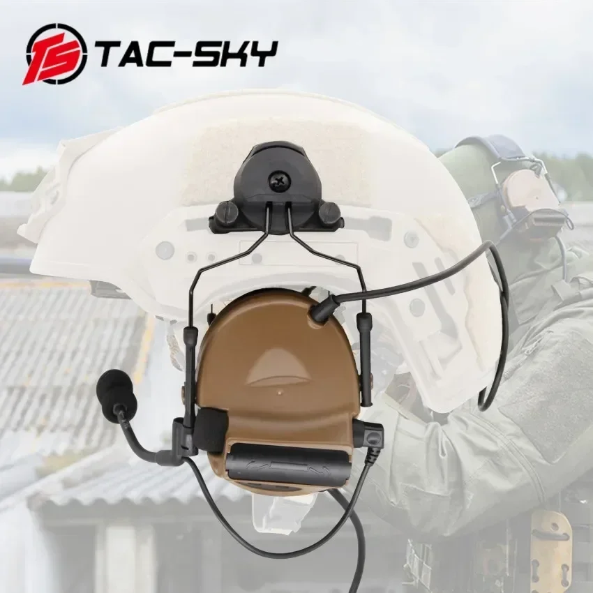 TS TAC-SKY Compatible with TEAM WENDY rail 2.0 Helmet Mount Version COMTA II Noise Cancelling Pickup Tactical Shooting Headset