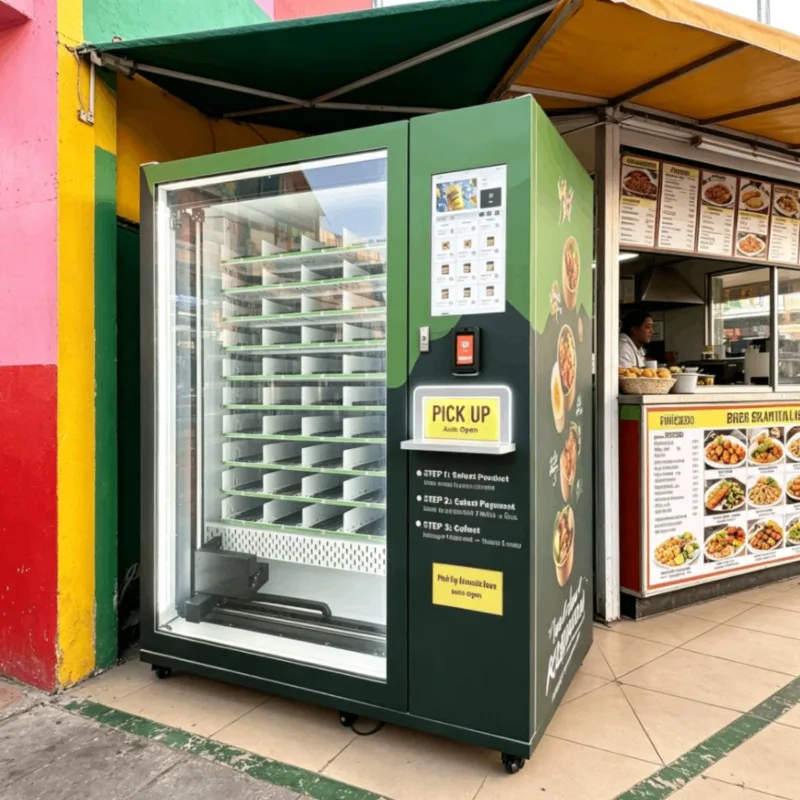 High Capacity Commercial Hot Meal Vending Machine Custom Automatic Dispenser for Sandwich Bread Box Lunch Retail