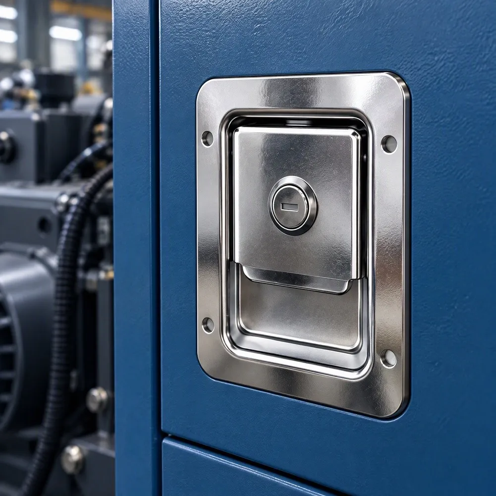 GS-7W Cabinet Door Lock Panel with Central Round Cylinder for Compatibility with Standard Industrial Panel Cutout Dimensions