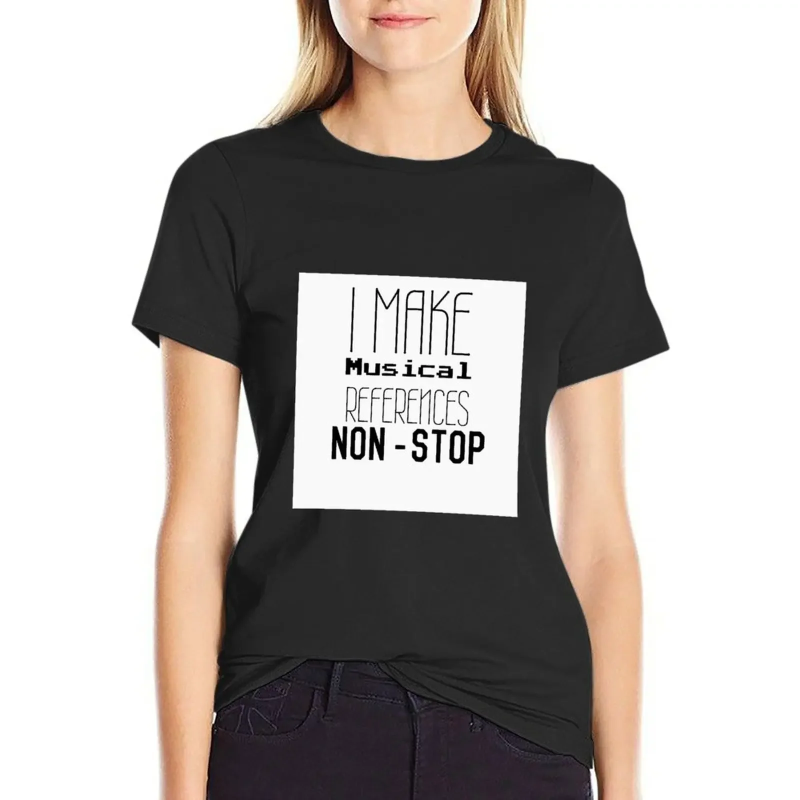 

I make musical references Non-Stop T-Shirt customs hippie clothes tops Woman fashion