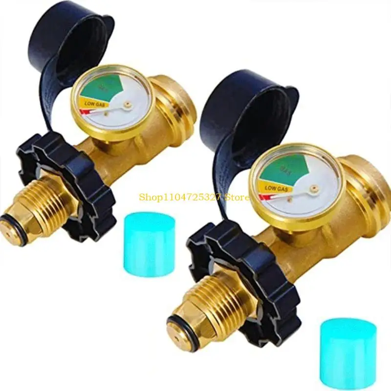 D8KF Propane Tanks Adapter Converts POL Tanks Service Valves to QCC1/Type 1 with Gauge Level Propane Tanks Gauge