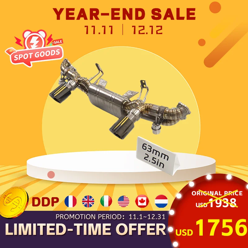 

HMD Hot sale Titanium Exhaust System Performance Catback Exhaust for Porsche 718 GT4 RS 4.0T Muffler With Valve