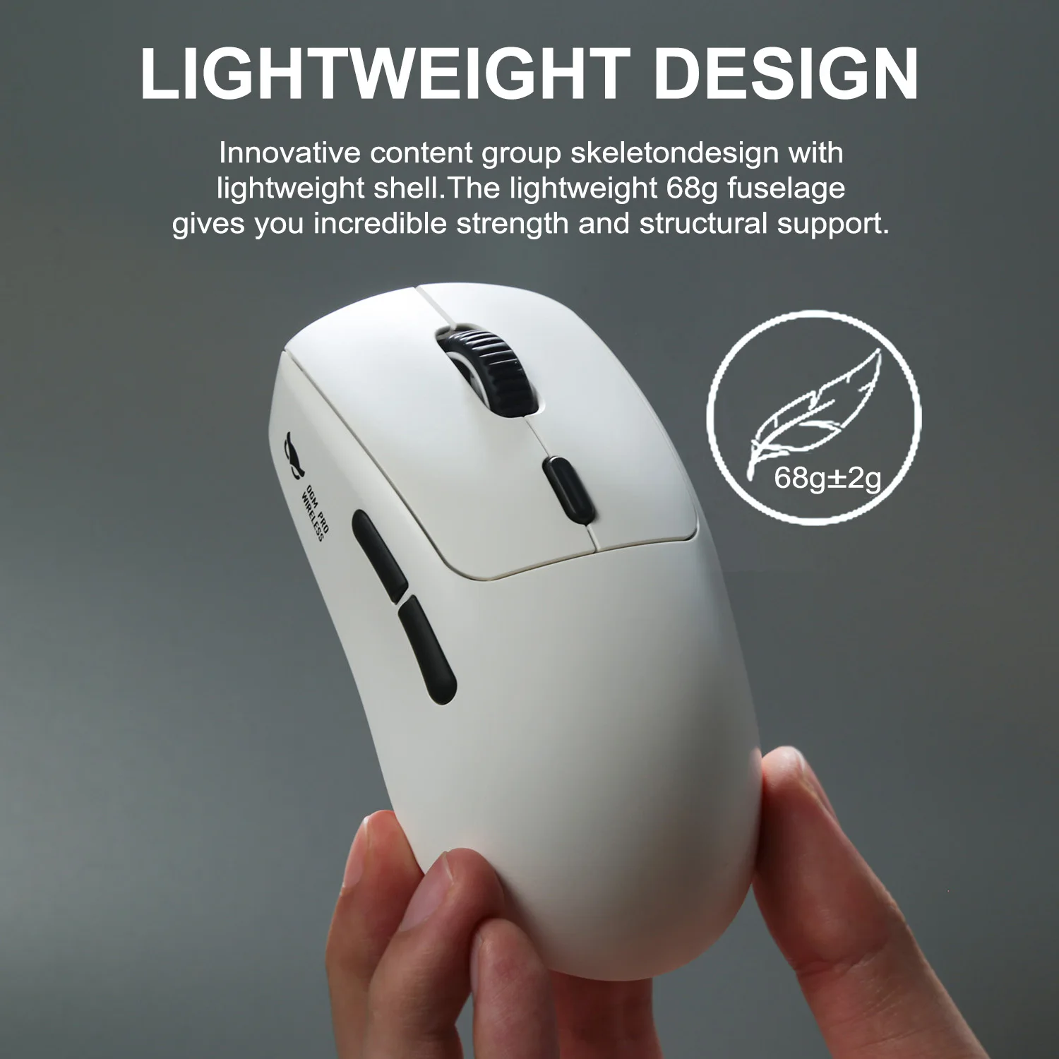 Hokeyio WAIZOWL OGM Pro Mouse 68g Lightweight Wireless Three-Mode Ergonomic Gaming Mice for Pc Computer PAW3395 Optical Sensor