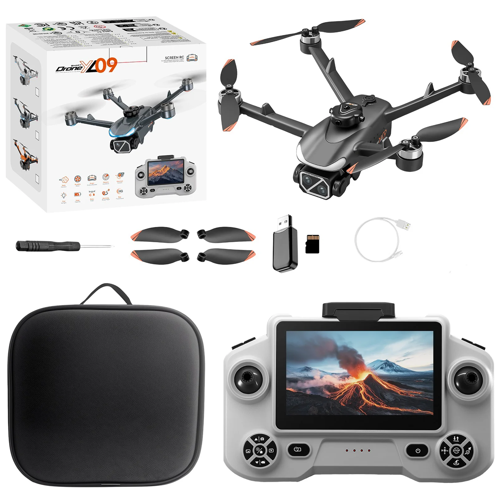 Drone Rc Foldable - NEUE YL09 Drohne mit Bildschirm-Fernbedienung, 8K