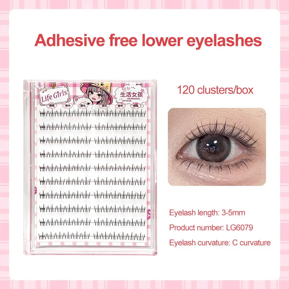 خالية من الغراء الرموش السفلية مجموعات الرموش الطبيعية ذات سعة كبيرة وخفيفة الوزن DIY ماكياج تحت تمديد لاش G3Y5 #3