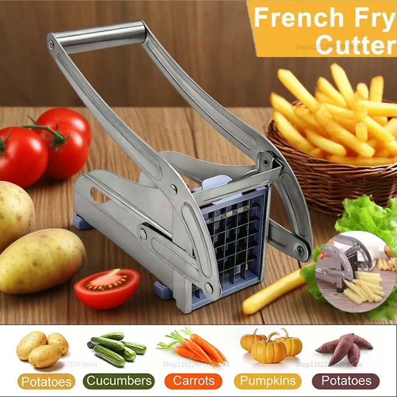 Cortador Manual multifunción para patatas fritas, rebanador de verduras de acero inoxidable, herramienta de corte rápido para cocina casera y preparación de alimentos