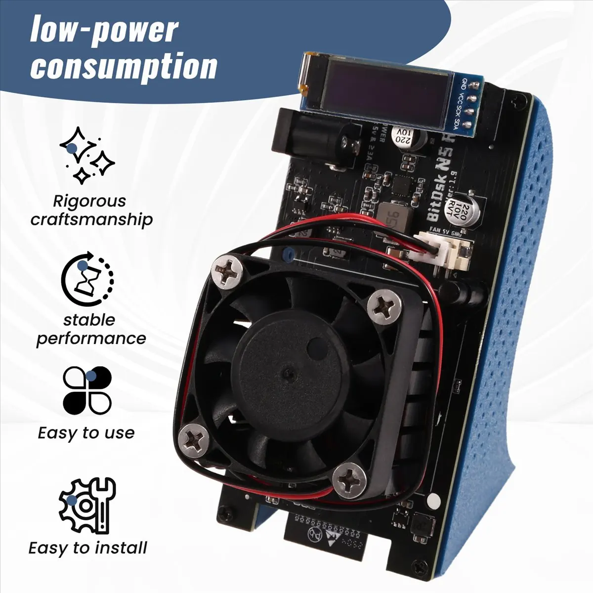

BM1397 Miner 200Gh/S Stand-Alone BitDSK Bitcoin ASIC Miner BTC Solo Miner Low Power Miner US PLUG