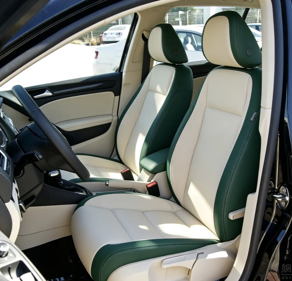Für Golf 6 2009~2012 Maßgefertigte Autositzbezüge Luxuriöses Nappaleder 100% Passgenau Innenausstattung 360 ° Vollständige Abdeckung – Detail 4