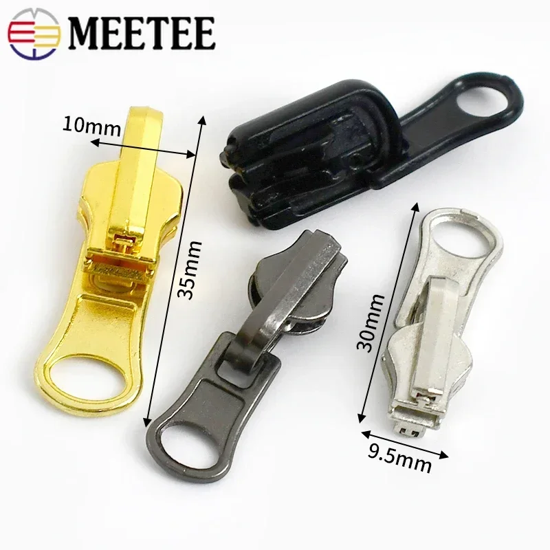 5Pcs 5# Meetee Double-sided Rotary Zipper Slider Head for Metal Resin Zips Coat Down Jacket Zip Pull Replace Repair Accessories