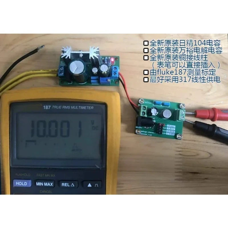 AD584 reference voltage source 10V calibration and a half four and a half multimeter voltage file