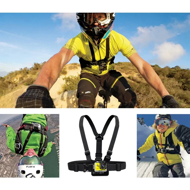 POV Video Gear Chesty Strap with Quick Release Base Moun for GoPro Hero 10 9 8 7 6 5 4 Session 3+ Sjcam Xiaomi Yi Action Camera