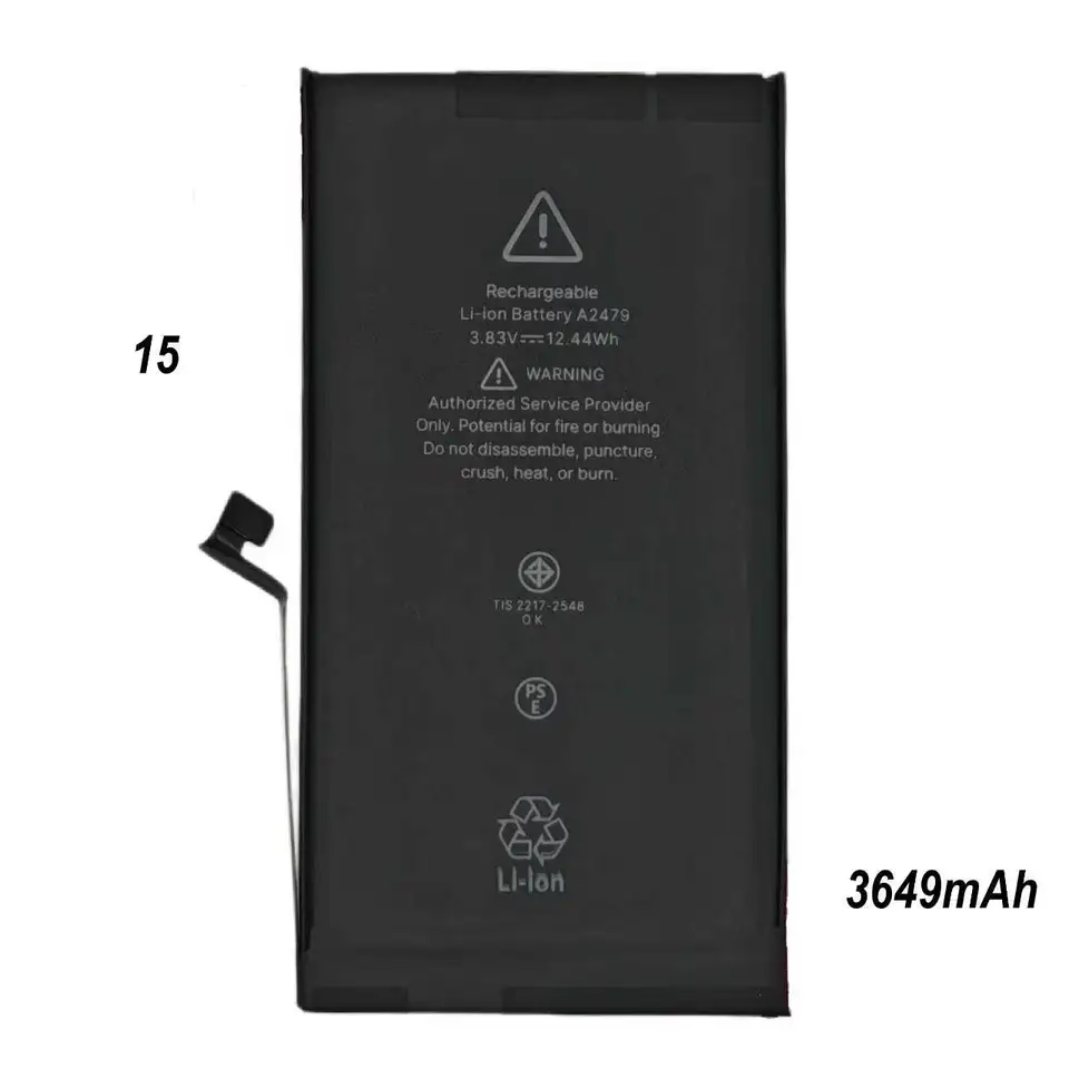 Batería de litio 2026 100% nueva para iPhone 15/15Plus/15Pro/15ProMax 3501-5000mAh, incluye herramientas 3