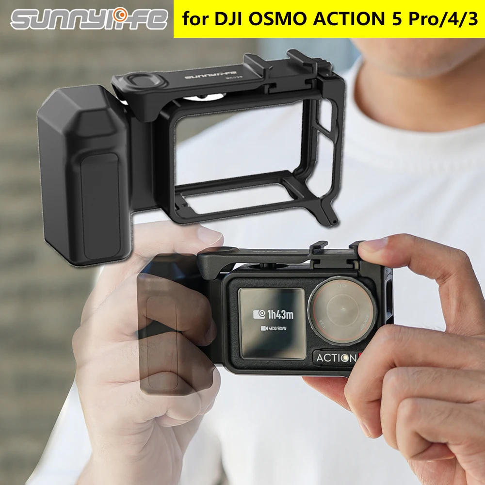 

Sunnylife For DJI OSMO ACTION 5 Pro/4/3 Street Photo Vlog Grip Mount Quick Release Rabbit Cage Street Photography Handle Frame
