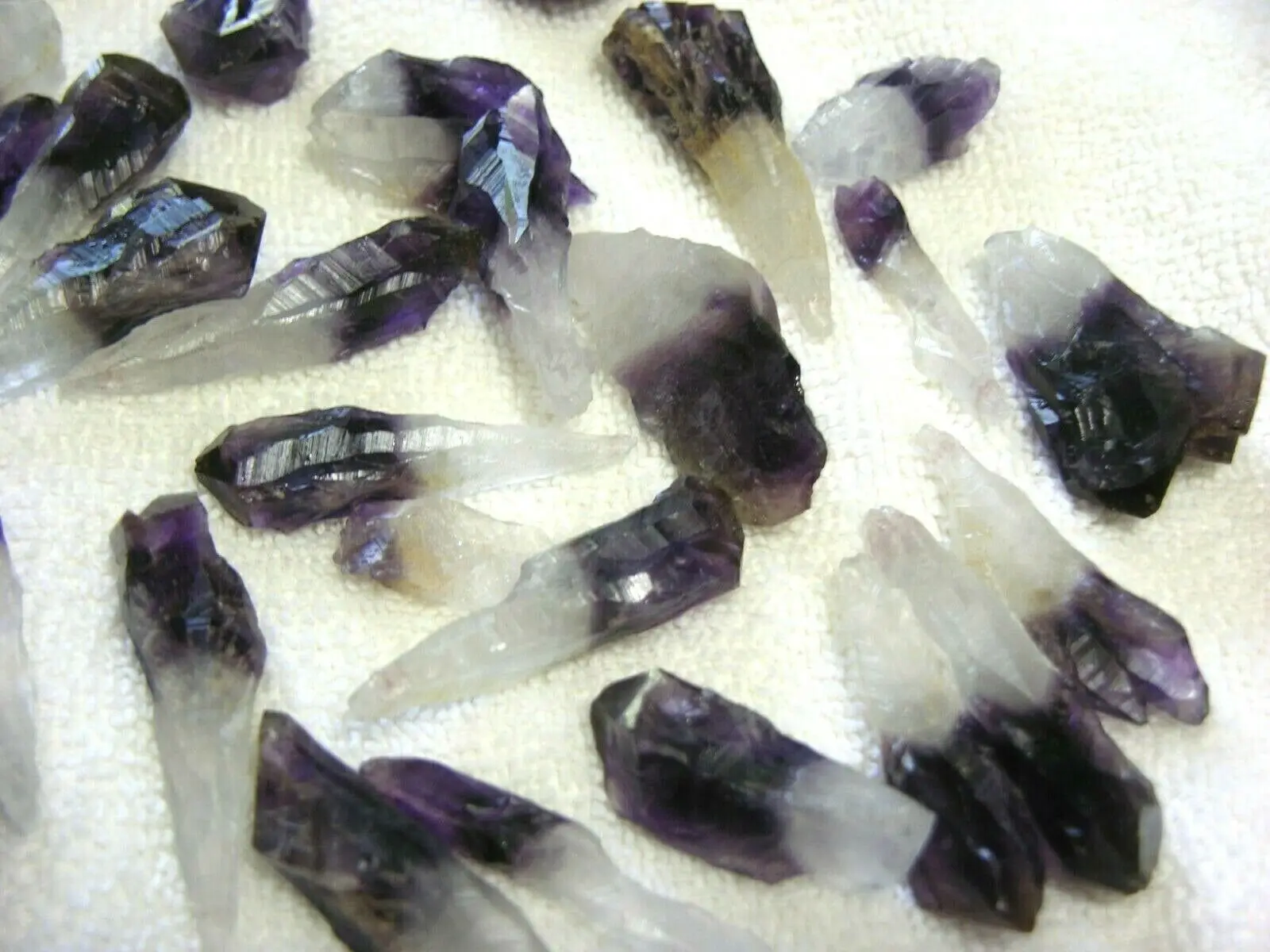 

Dragon tooth amethyst crystal natural smaller 1-2 inch tapered root 6 piece lots