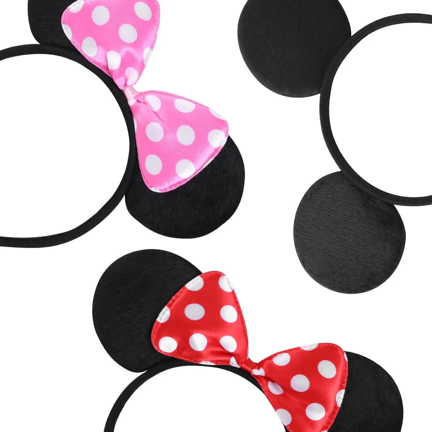 12-delige Mickey Minnie oren Puur zwart en rood en roze Disney strik oor hoofdband muis thema verjaardagsfeestje Cadeaubenodigdheden