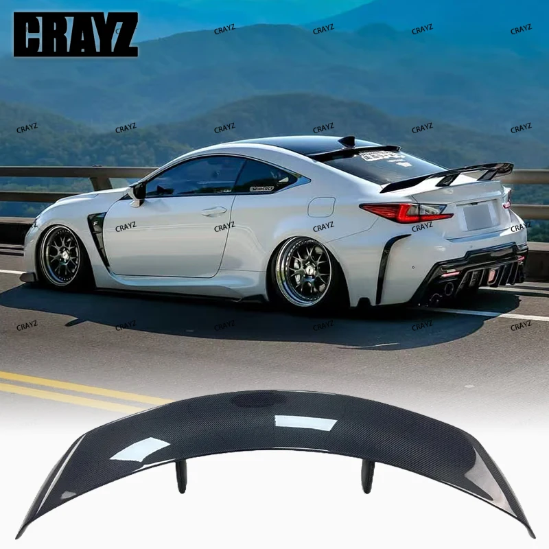For Lexus RC200t RC300 RC350 F-Sport 2015-2018 Real Carbon Fiber Rear Trunk Spoiler Lip Wing Tailgate Tail Splitter For Lexus RC200t RC300 RC350 F-Sport 2015-2018 Real Carbon Fiber Rear Trunk Spoiler Lip Wing Tailgate Tail Splitter