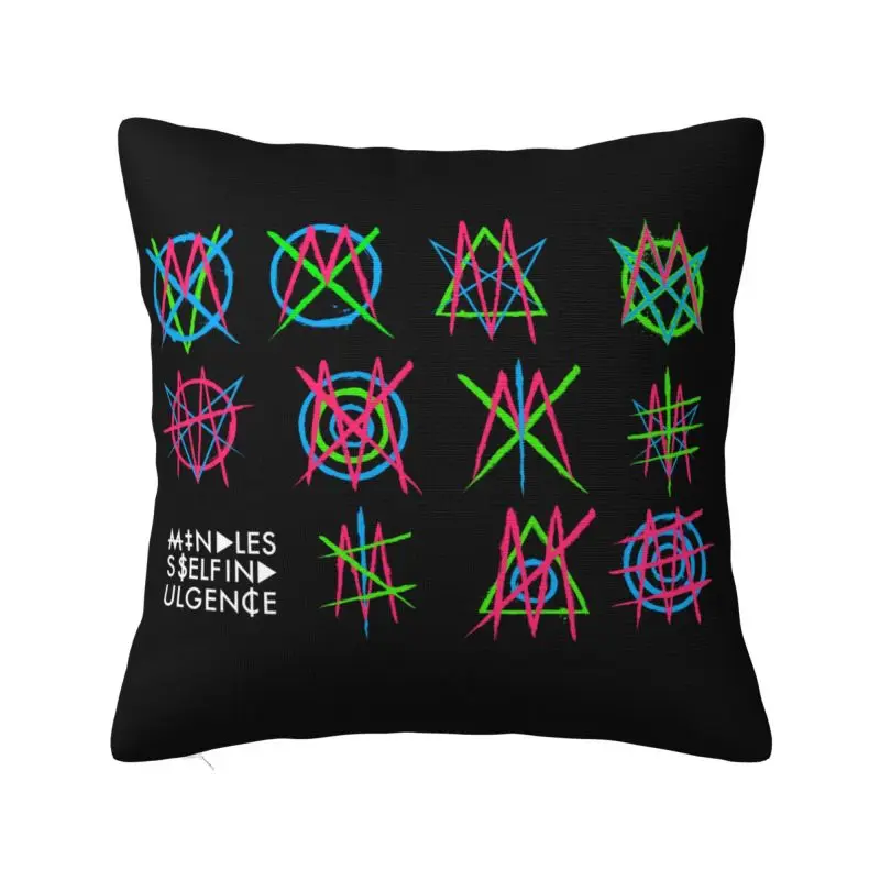 Custom Msi Mindless Hip Hop Punk Rock Self Indulgence Throw Pillow Covers Electro Chair Cushion Square Pillowcase