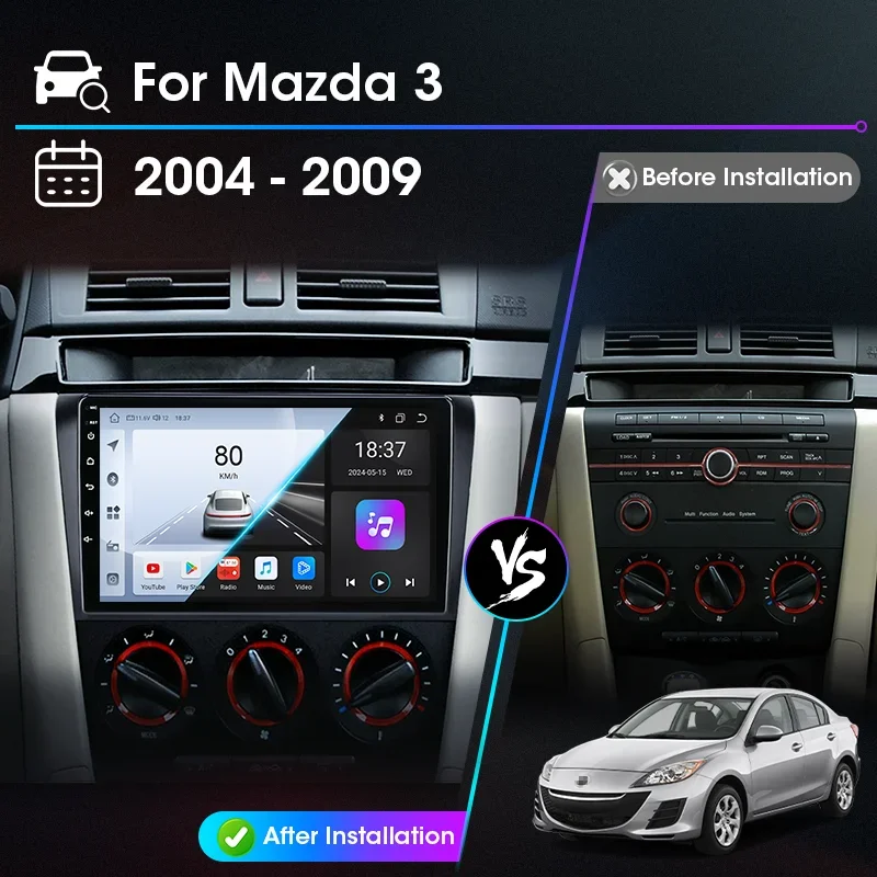 2 Din Android 11 Dành Cho Xe Mazda 3 2004-2009 Phát Thanh Xe Hơi Đa Phương Tiện Stereo Điều Hướng Với BOSE Carplay Loa đầu Đơn Vị Video