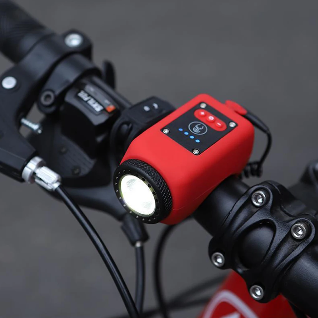 Electric Bike Horn 2 in 1 Bike Light 110 dB Bicycle Horn 5 Sound Modes with Rechargeable Battery Waterproof Bicycle Light