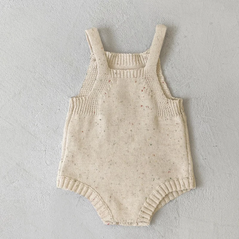 2024 New Autumn Children Clothes Newborn Baby Girls Boys Knitting Bodysuits Sleeveless Solid Color Knitted Infant Baby Jumpsuit