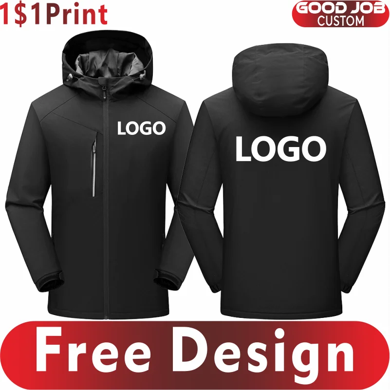 Winter Men\'s and Women\'s Warm Jacket Custom Logo Thick Plush Coat Embroidery Print Company Brand Design Outdoor Windproof Jacket