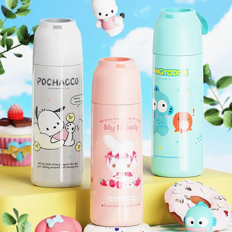 Sanrio Kuromi Thermos Bottiglia Tazza d\'acqua per bambini e studenti a scuola Bollitore in acciaio inossidabile 460ml Ragazza Hello Kitty Anime