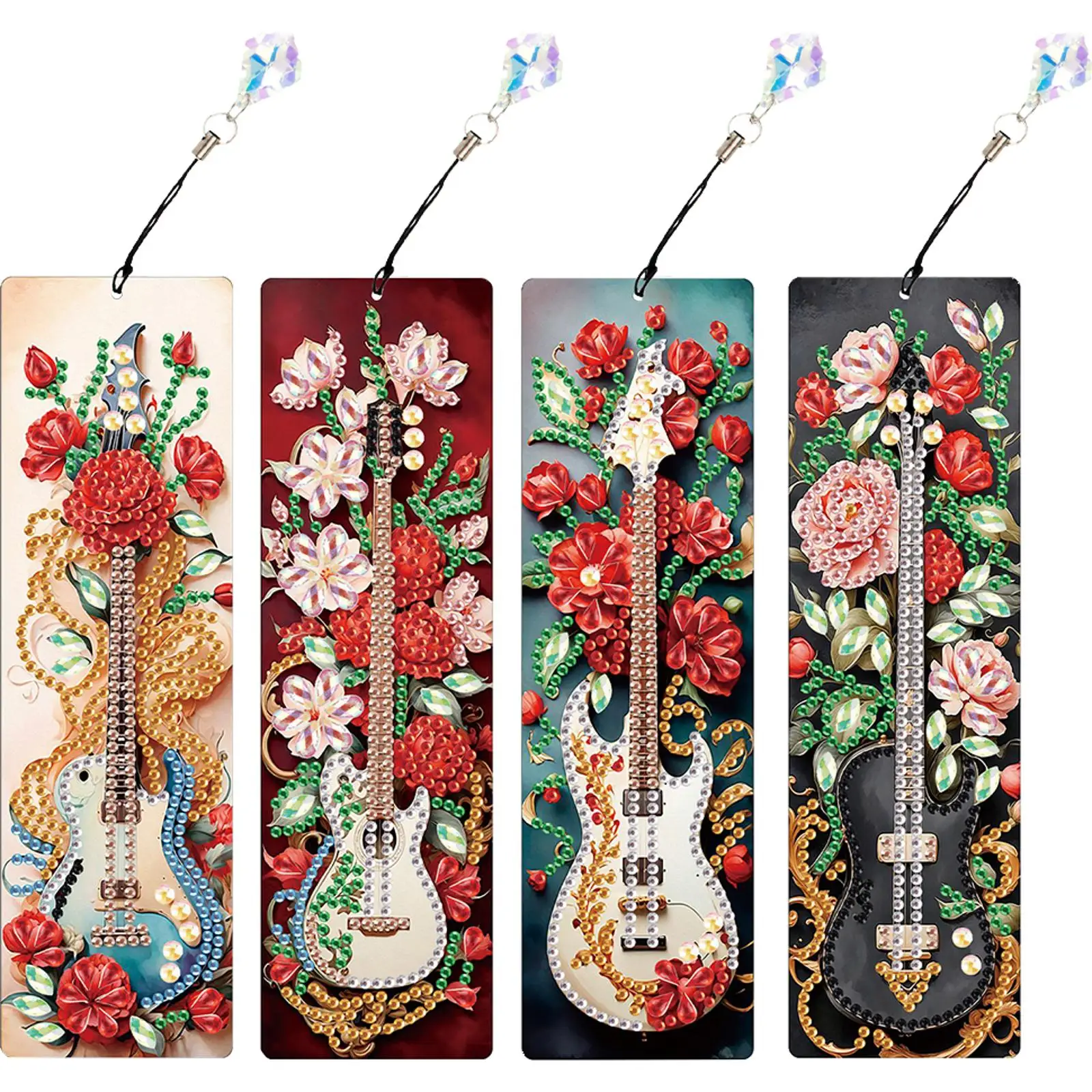 

4Pcs Special Shape Flower Puppy 5D DIY Diamond Painting Bookmark Diamond Painting Bookmark Making Kit for Adults Beginners