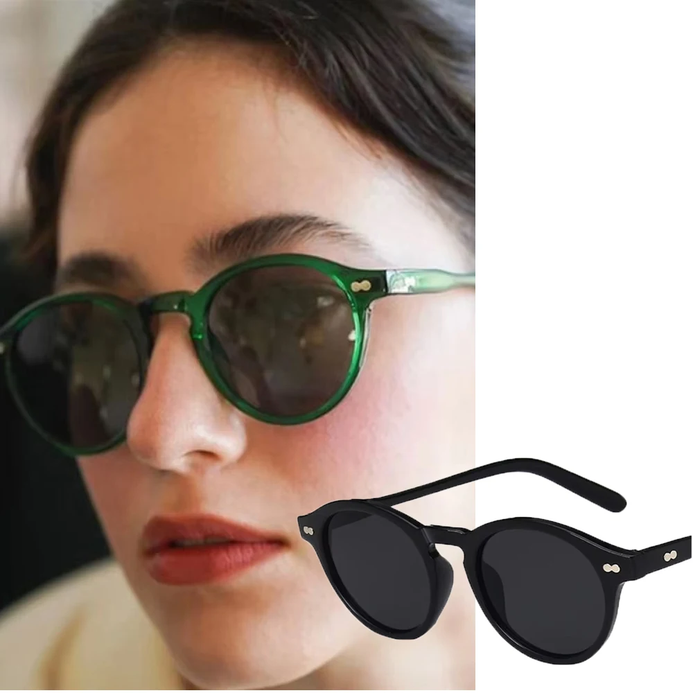 Gafas de sol de moda Retro para hombres y mujeres، gafas de sol con montura redonda pequena Vintage، lrest amarillos UV400، gav #1