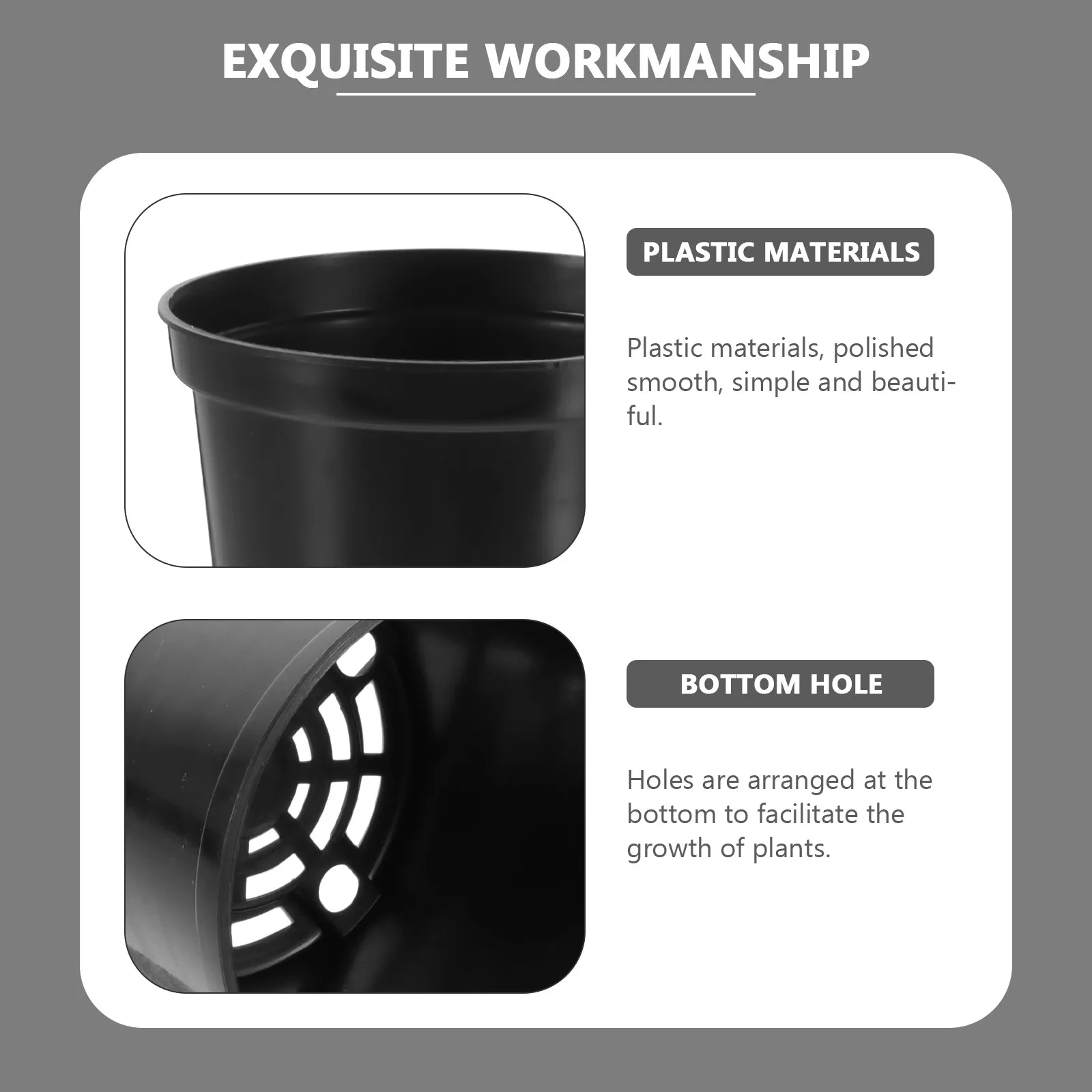 Plastic Flower Pots 20 Pack with Drainage Holes for Seedlings Transplanting Nursery Garden Containers