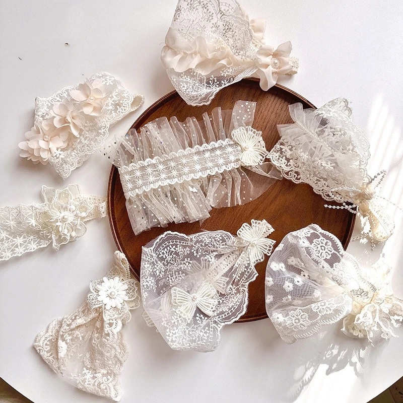

Cute Lace Florwers Baby Headbands Elastic Girl Hair Bands Princess Infant Accessories Headwear