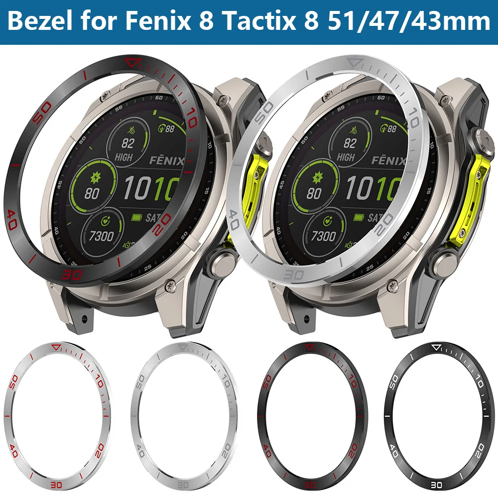 Uhrenlünette Styling für Garmin Fenix 8 51 mm 47 mm 43 mm Tactix 8 Anti-Kratz-Metall-Edelstahlring Timezone Racing Speed