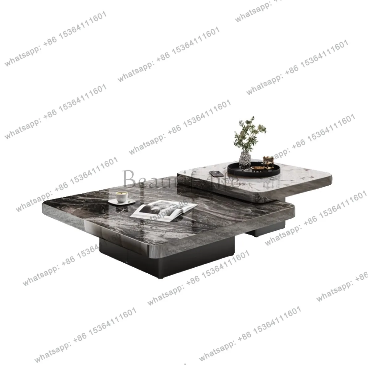 

Легкая роскошная мебель ручной работы из микрокристаллического камня, квадратный журнальный столик, комбинация итальянского минимализма, высокий смысл