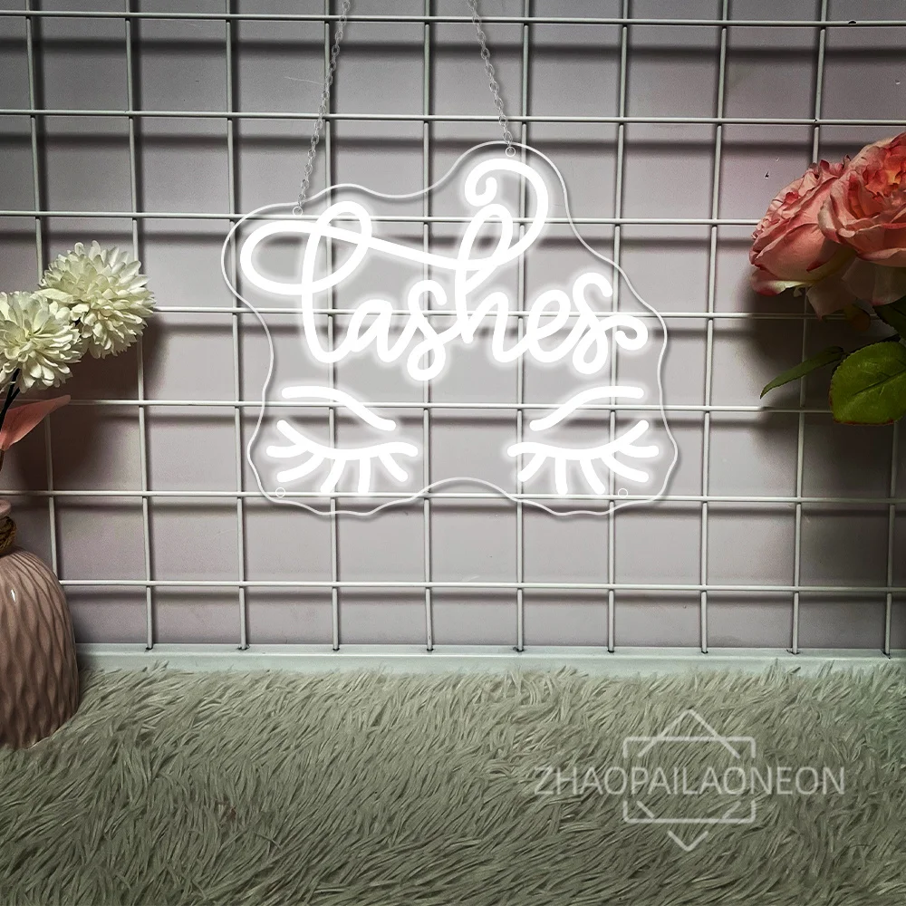 Lashes Neon Led Sign Beauty Solon Lash Shop Wall Art Room Decor Neon LED Lights USB Lash Room Decoration for Business Signs