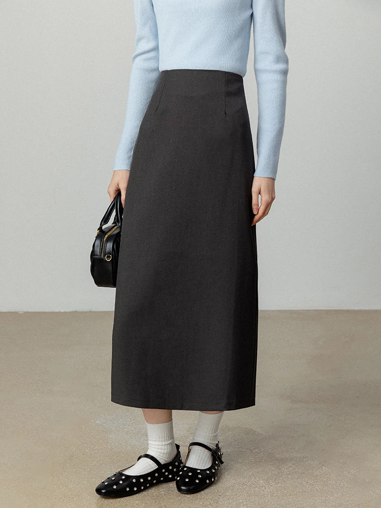 

Корейская длинная юбка прямого кроя Bla, женская осенняя новинка Sle для похудения, универсальный индивидуальный дизайн, f-leng...