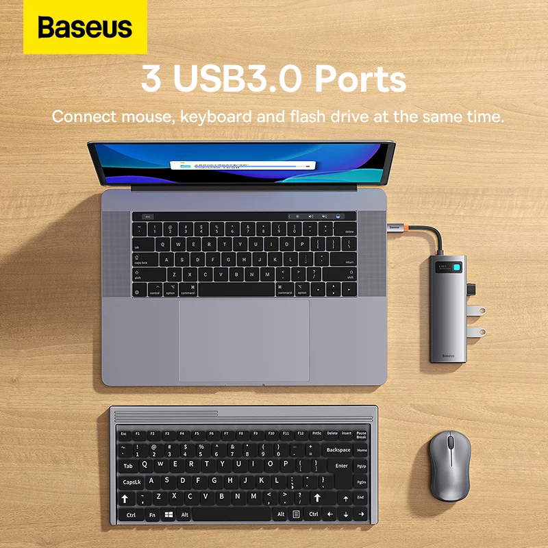 Imagem -06 - Baseus 4k 60hz Usb Hub 3.0 3.1 c para Hdmi-divisor Compatível para Macbook Pro Multifunções Usb c Hub Adaptador Acessórios para Portátil