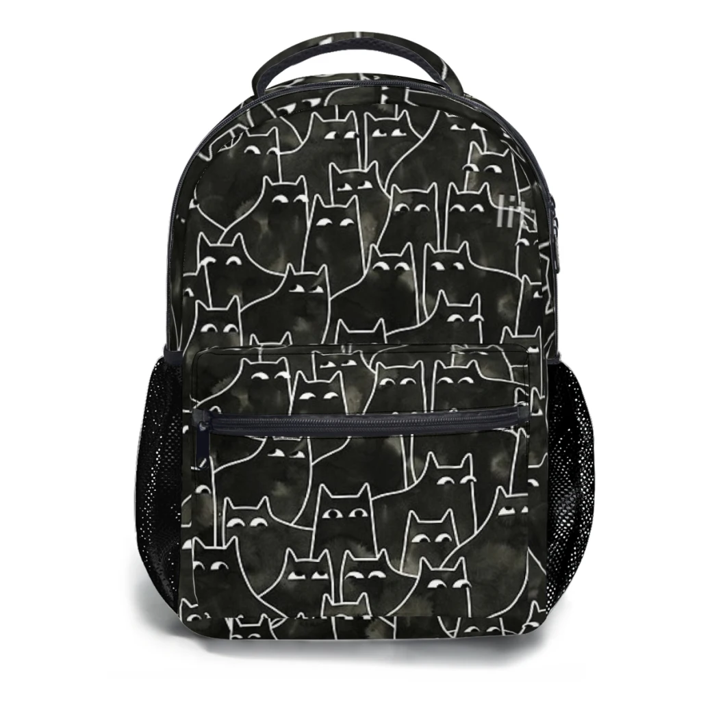 Verdachte Katten Bedrukt Lichtgewicht Casual Kinderrugzak Schooltas 17Inch