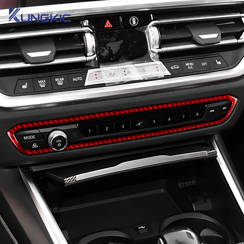 

Real Soft Carbon Fiber For BMW 3 Series G20 G28 2020 2021 2022 Car AC Switch Panel Sticker Accessories