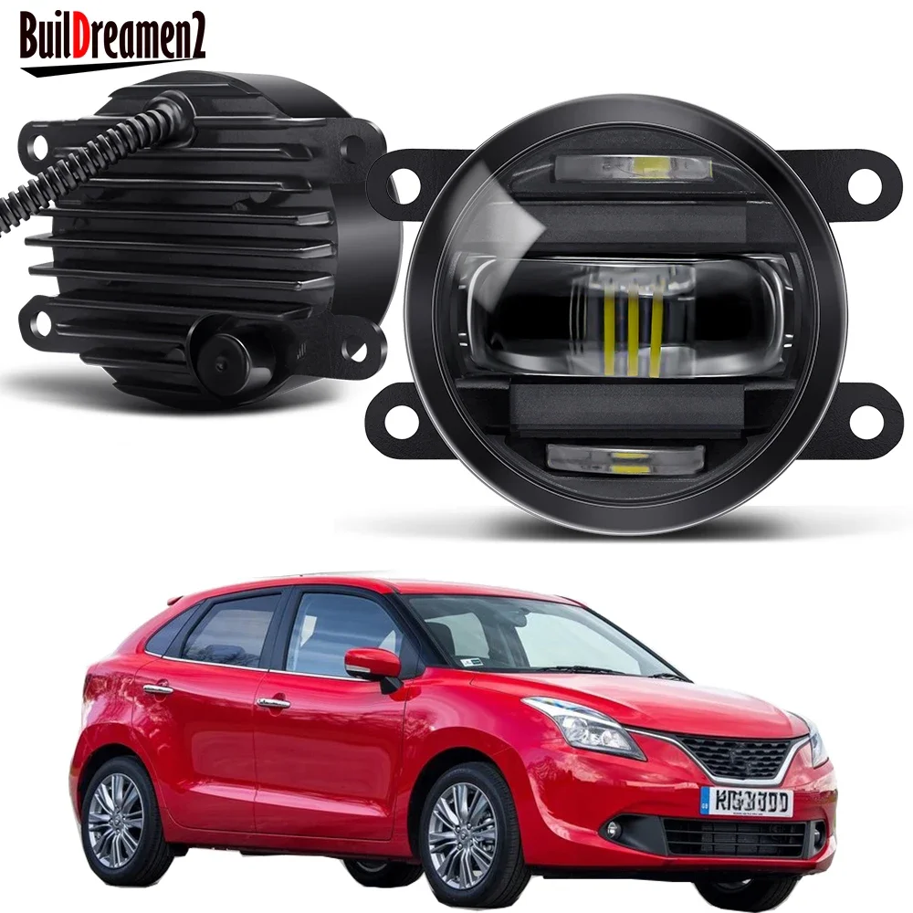 

2в1 светодиодный противотуманный фонарь в сборе с функцией DRL для Suzuki Baleno FW EW 2016 2017 2018 30 Вт алюминиевый автомобильный противотуманный фонарь дневного света