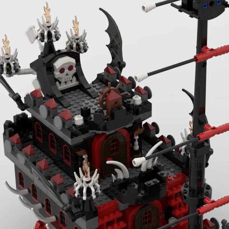 2578pcs MOC Skeleton Warship Pirate Ship Building Block Models Toys Creative Assembly for Kids Holiday Gifts