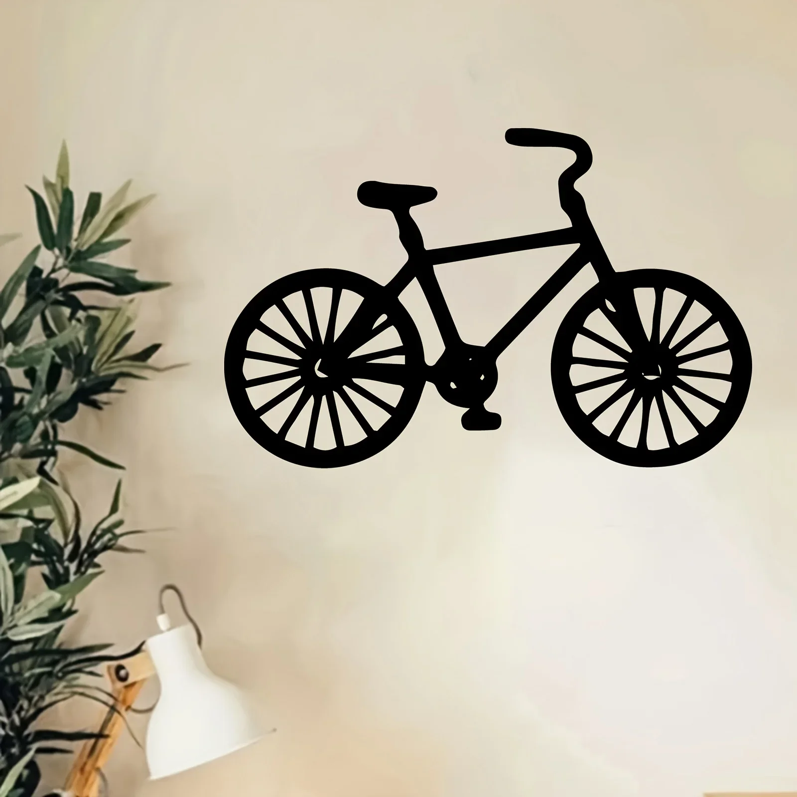 Modern Minimalist Bicycle Metal Wall Art, Weather‑Resistant Iron Silhouette Mural, Indoor Outdoor Garage Garden Fence Wall Decor