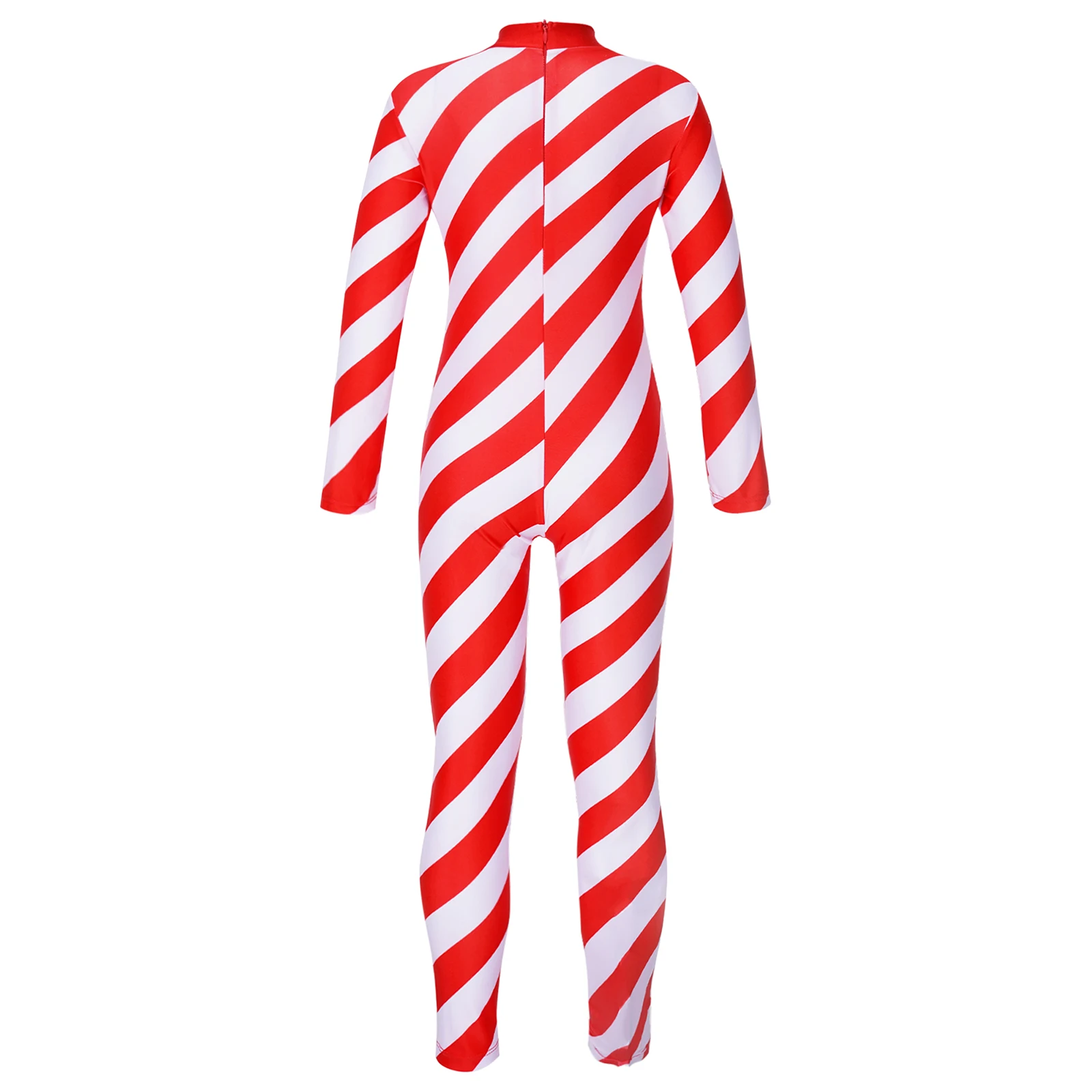 Children Christmas Striped Stretch Gymnastics Leotard Unitard Ballet Dance Halloween Party Circus Cosplay Performance Costumes