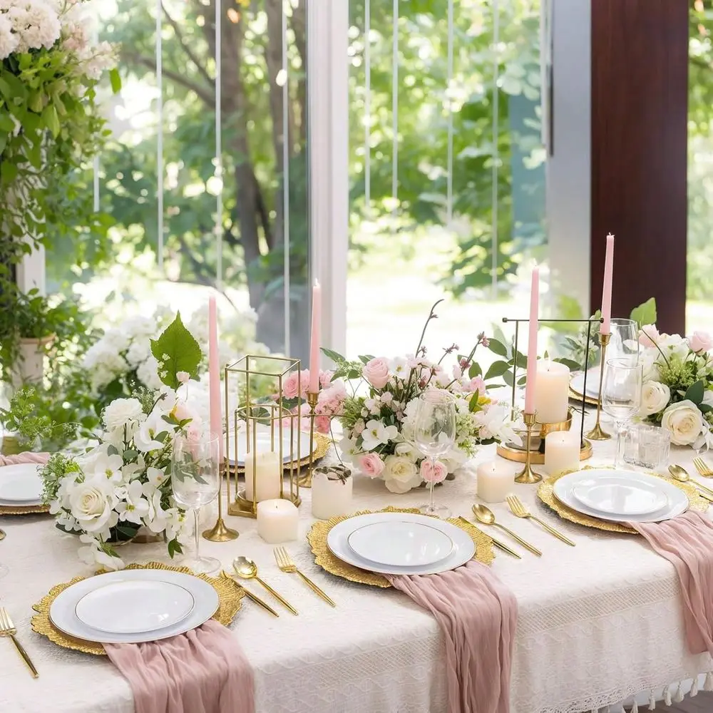 

24 Pcs Gold Charger Plates 13 Chargers For Dinner Plates, Irregular Design, HeavyDuty Plate Gold Charger Bulk, Suitable For Wed