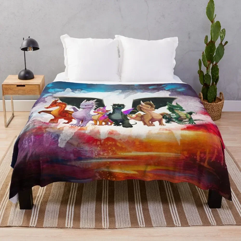 

Wing Of fire Light Squad dragon Throw Blanket Blankets For Sofas Summer sofa bed Blankets