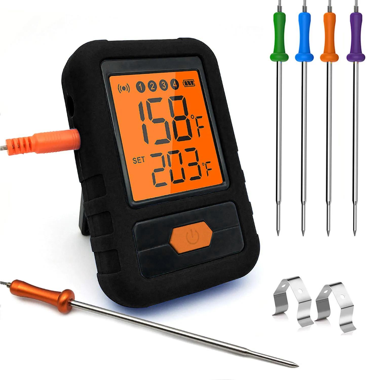 

Bluetooth Wireless BBQ Thermometer Digital Remote Meat Grill Barbecue Food Cooking Smoker Thermometer 6 Probes